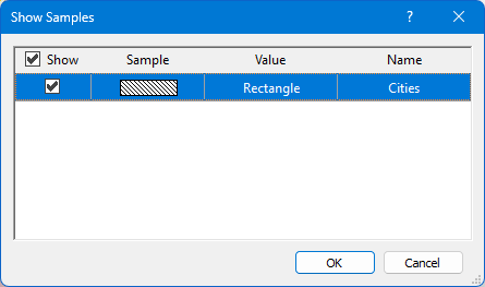 Show samples dialog