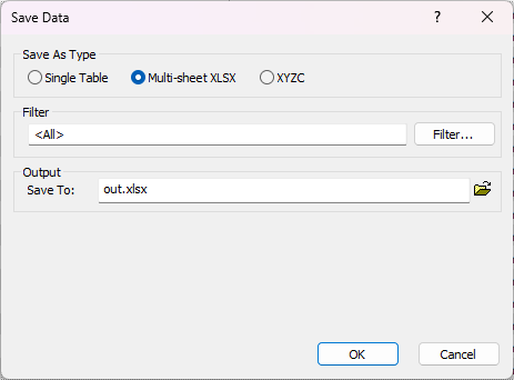 Save multiple tables to an XLSX file