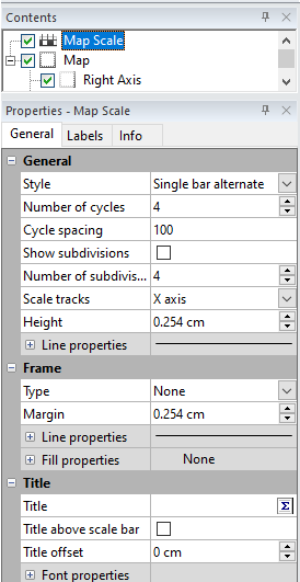 Example map scale bar